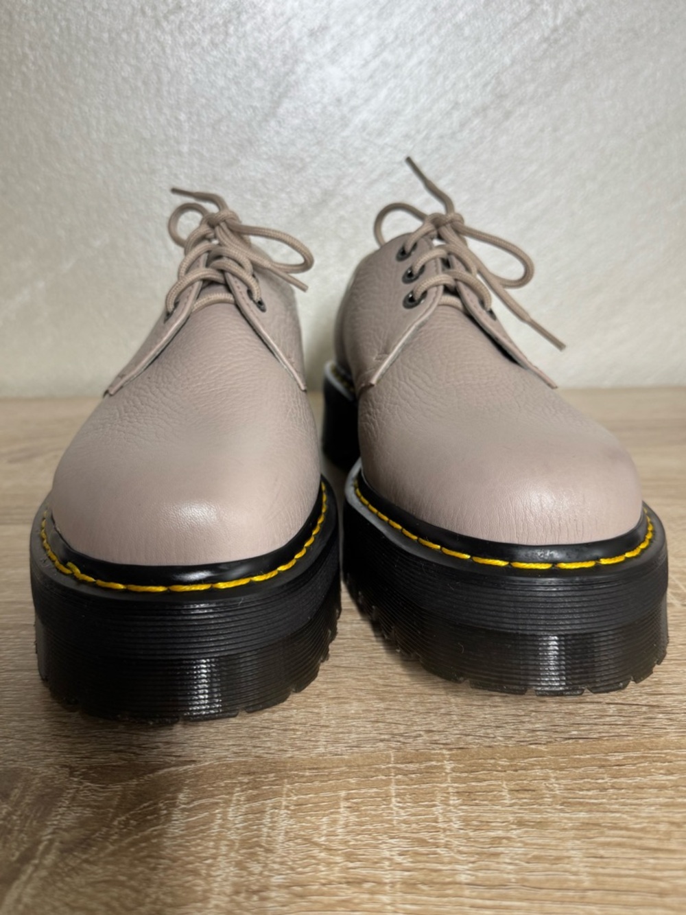 Dr.Martens 1461 Quad ll Platform Shoes Men’s 12M Vintage Taupe Pisa Leather - Picture 3 of 12